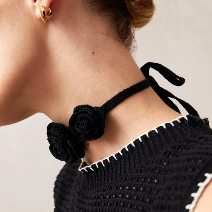 ALOHAS Jewelry Women Fleur 8211 Black Cotton Necklace