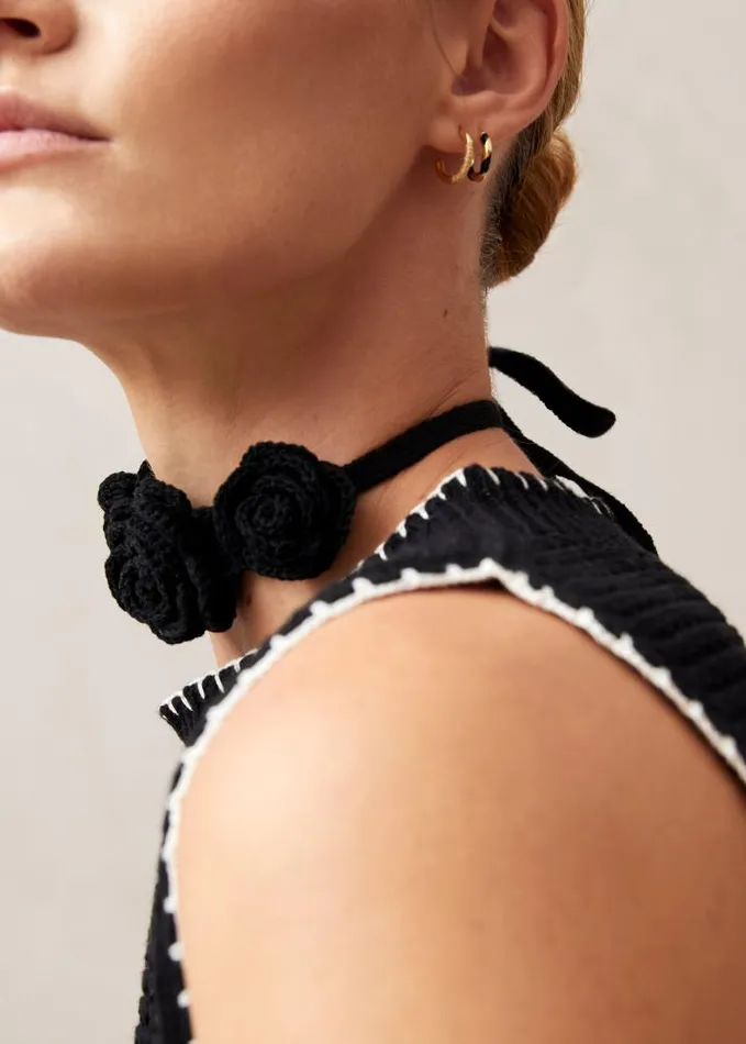 ALOHAS Jewelry Women Fleur 8211 Black Cotton Necklace