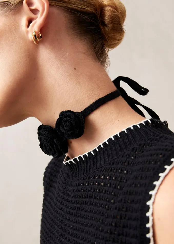 ALOHAS Jewelry Women Fleur 8211 Black Cotton Necklace