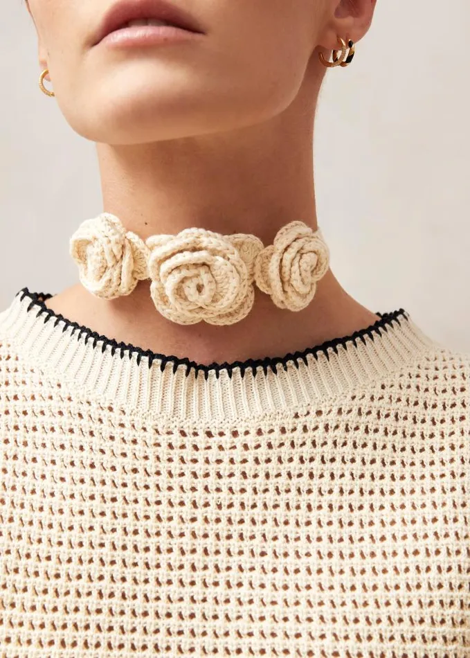 ALOHAS Jewelry Women Fleur 8211 Cream Cotton Necklace