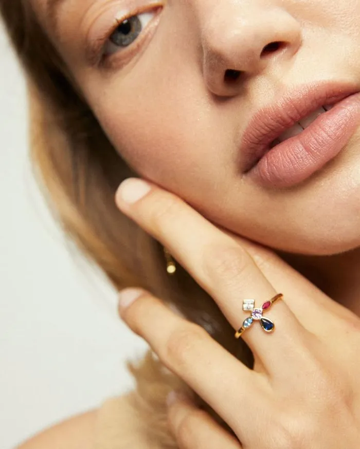 ALOHAS Jewelry Women Gem 8211 Gold Ring