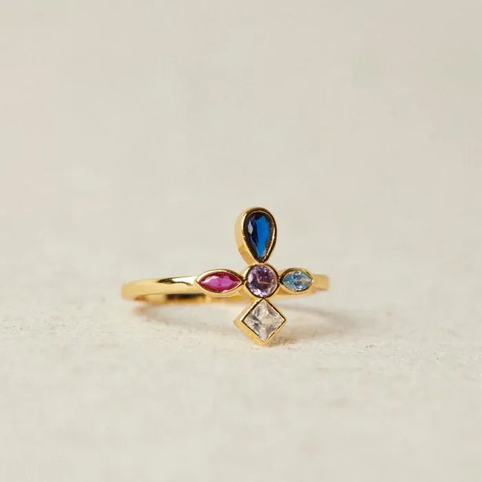 ALOHAS Jewelry Women Gem 8211 Gold Ring