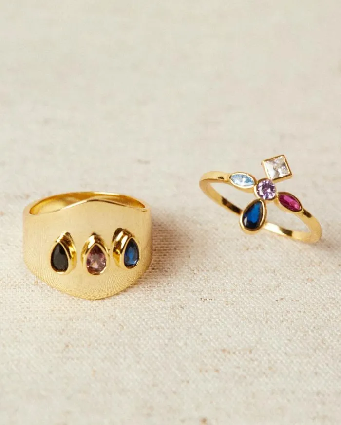 ALOHAS Jewelry Women Gem 8211 Gold Ring