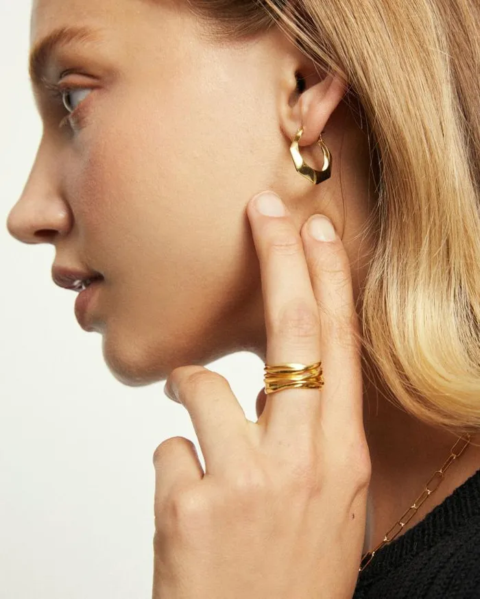ALOHAS Jewelry Women Multi Curve 8211 Gold Ring