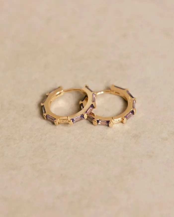 ALOHAS Jewelry Women Orlop 8211 Gold And Purple Earrings