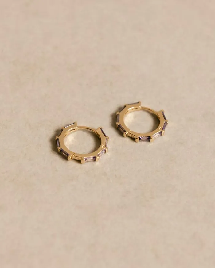 ALOHAS Jewelry Women Orlop 8211 Gold And Purple Earrings