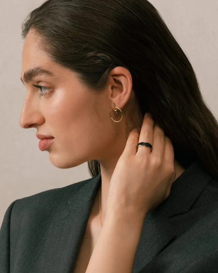 ALOHAS Jewelry Women Passion Fruit 8211 Gold And Black Earrings