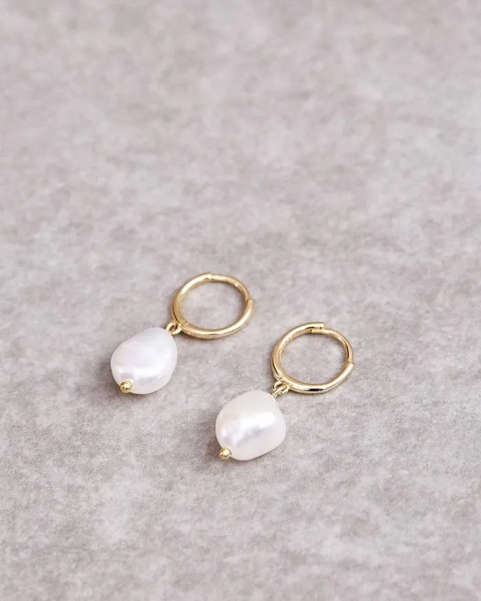 ALOHAS Jewelry Women Teardrop 8211 Pearl And Gold Earrings