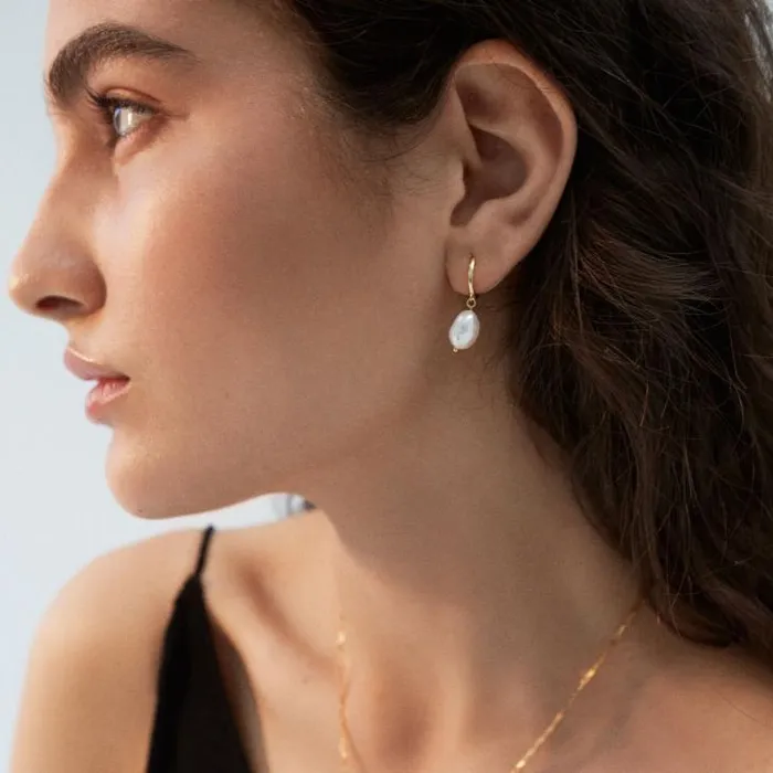 ALOHAS Jewelry Women Teardrop 8211 Pearl And Gold Earrings
