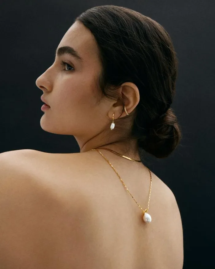 ALOHAS Jewelry Women Teardrop 8211 Pearl And Gold Earrings