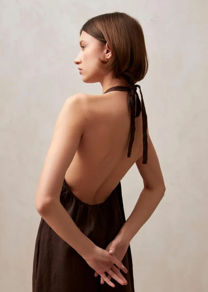 ALOHAS Jumpsuits Women Yona 8211 Brown Linen Jumpsuit