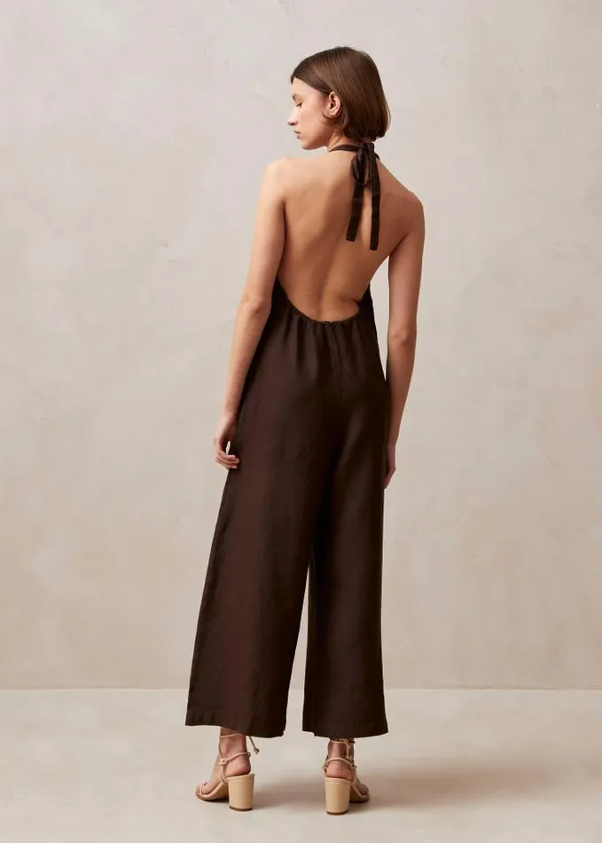 ALOHAS Jumpsuits Women Yona 8211 Brown Linen Jumpsuit