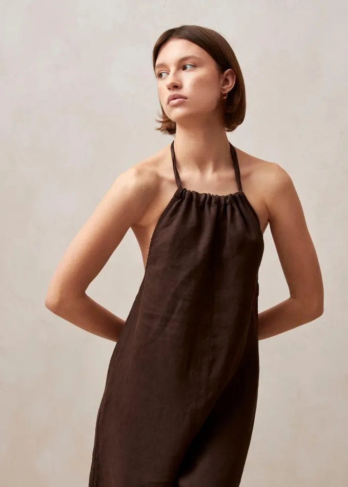 ALOHAS Jumpsuits Women Yona 8211 Brown Linen Jumpsuit