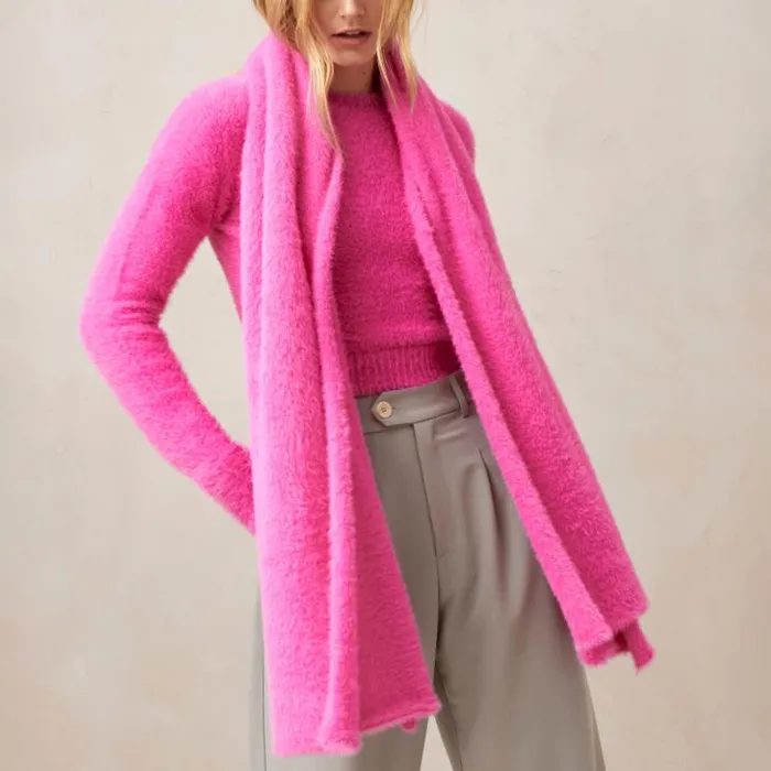 ALOHAS Knitwear Women Suave 8211 Pink Knitted Scarf