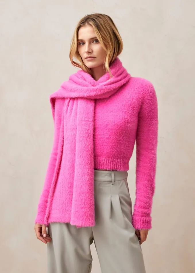 ALOHAS Knitwear Women Suave 8211 Pink Knitted Scarf