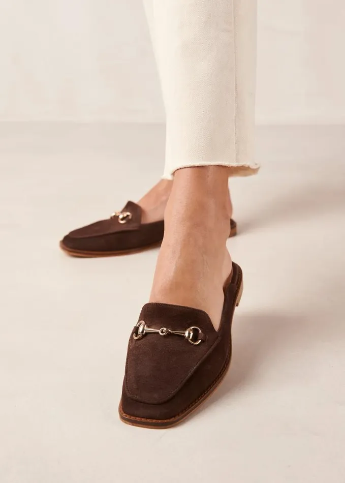 ALOHAS Loafers Women Kais 8211 Dark Brown Suede Mules