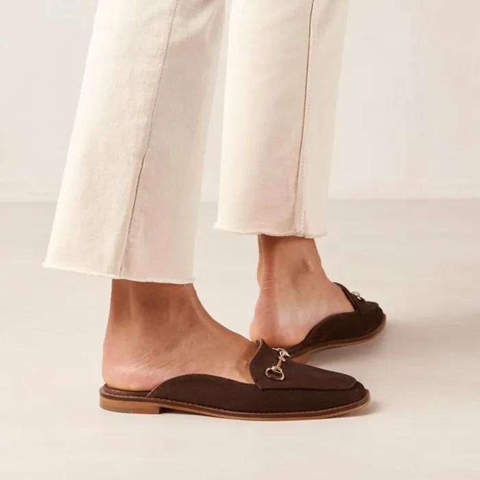 ALOHAS Loafers Women Kais 8211 Dark Brown Suede Mules