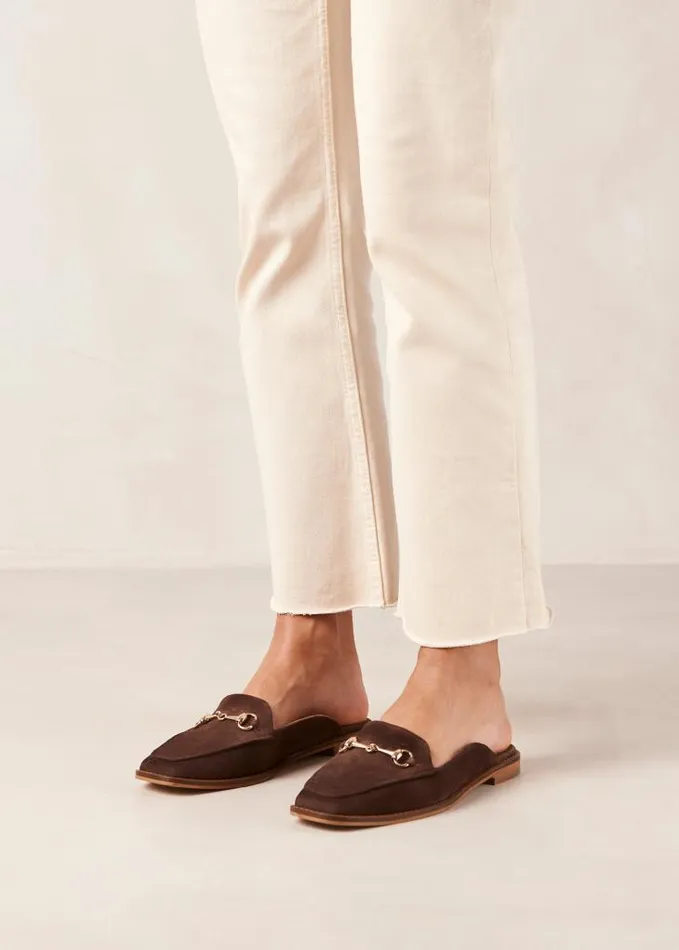 ALOHAS Loafers Women Kais 8211 Dark Brown Suede Mules