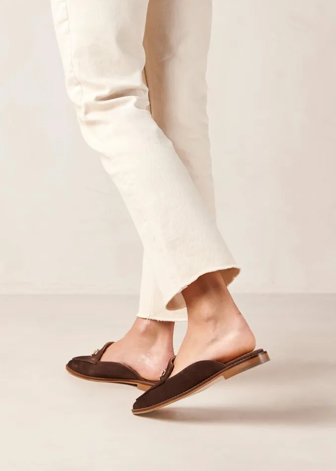 ALOHAS Loafers Women Kais 8211 Dark Brown Suede Mules