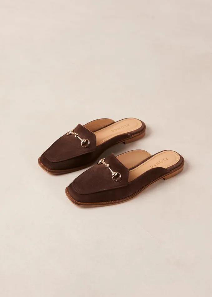 ALOHAS Loafers Women Kais 8211 Dark Brown Suede Mules