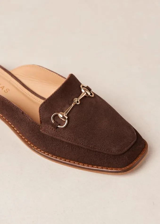 ALOHAS Loafers Women Kais 8211 Dark Brown Suede Mules