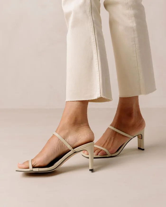 ALOHAS Mules Women Cannes 8211 Beige Leather Sandals