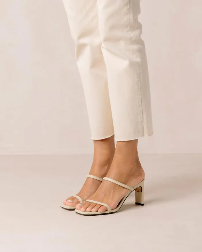 ALOHAS Mules Women Cannes 8211 Beige Leather Sandals