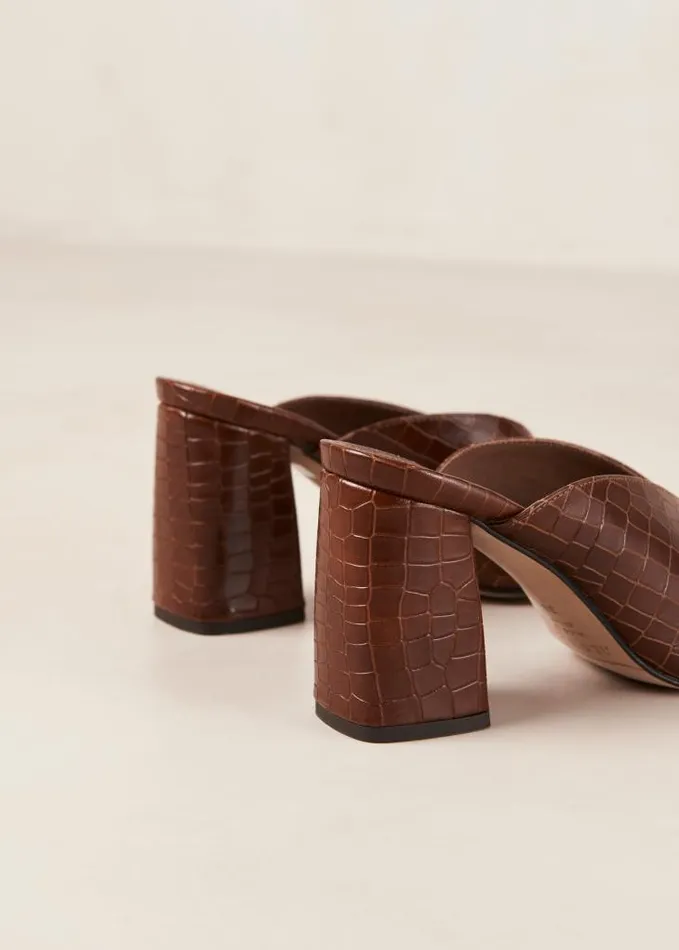 ALOHAS Mules Women Frenchie 8211 Brown Leather Mules