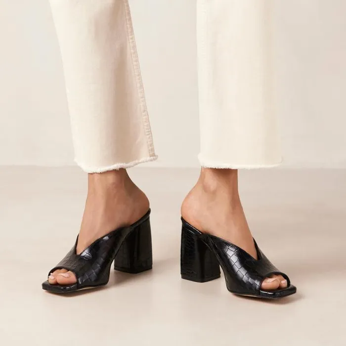 ALOHAS Mules Women Frenchie Alli 8211 Black Heeled Mules