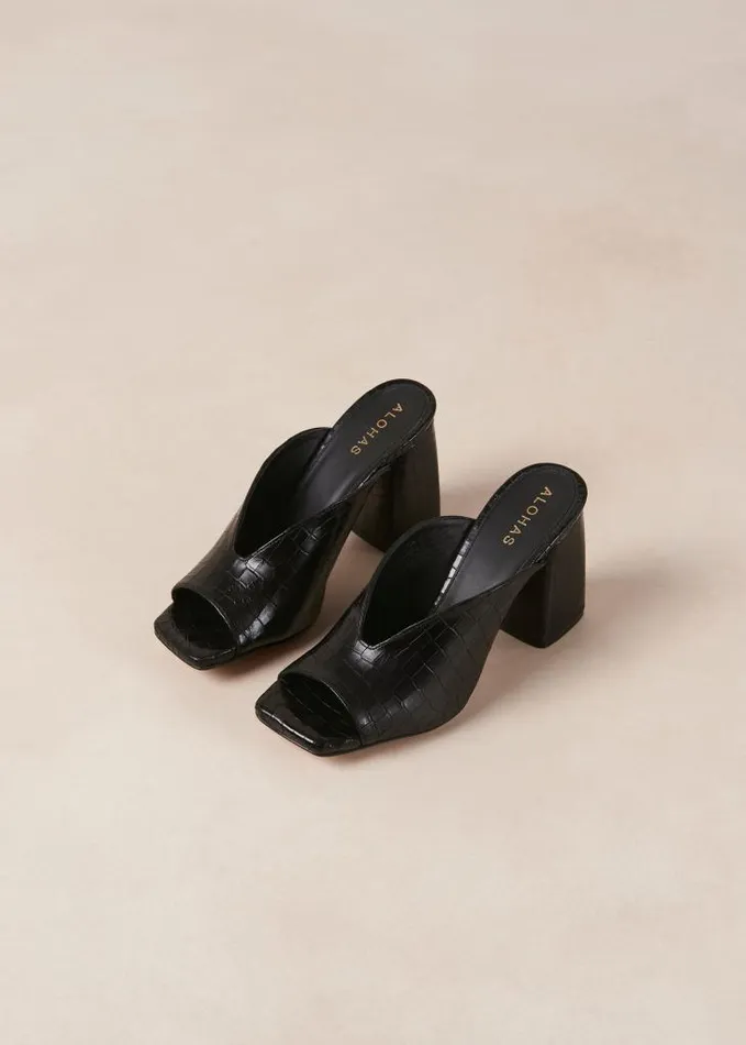 ALOHAS Mules Women Frenchie Alli 8211 Black Heeled Mules