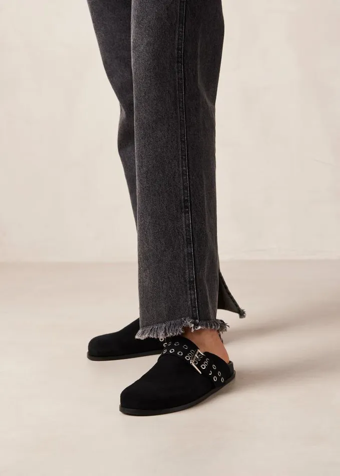 ALOHAS Mules Women Halia 8211 Black Suede Clogs
