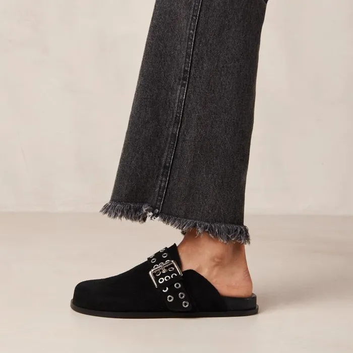 ALOHAS Mules Women Halia 8211 Black Suede Clogs