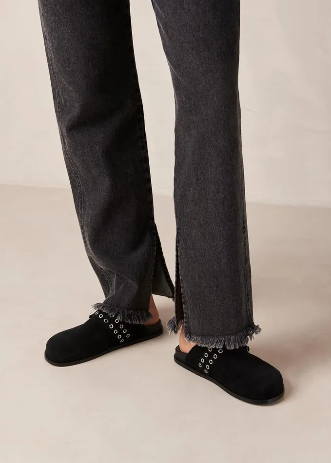 ALOHAS Mules Women Halia 8211 Black Suede Clogs