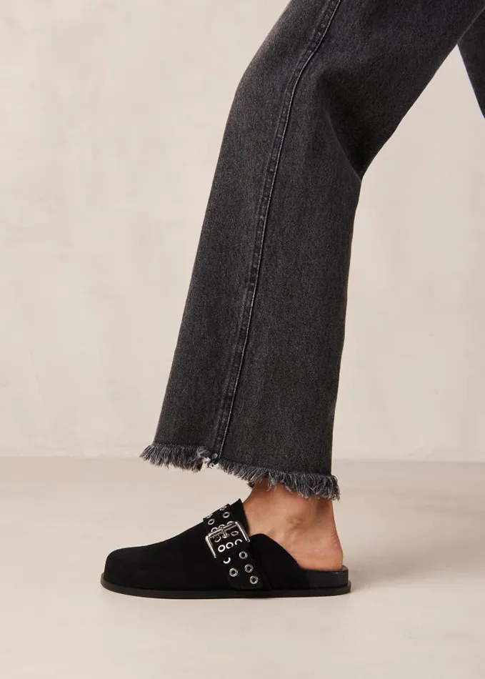 ALOHAS Mules Women Halia 8211 Black Suede Clogs