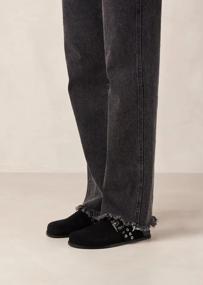 ALOHAS Mules Women Halia 8211 Black Suede Clogs