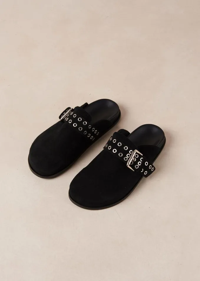 ALOHAS Mules Women Halia 8211 Black Suede Clogs