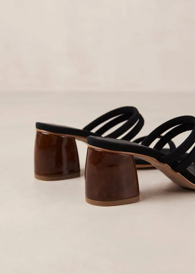 ALOHAS Mules Women Indiana 8211 Black Suede Sandals