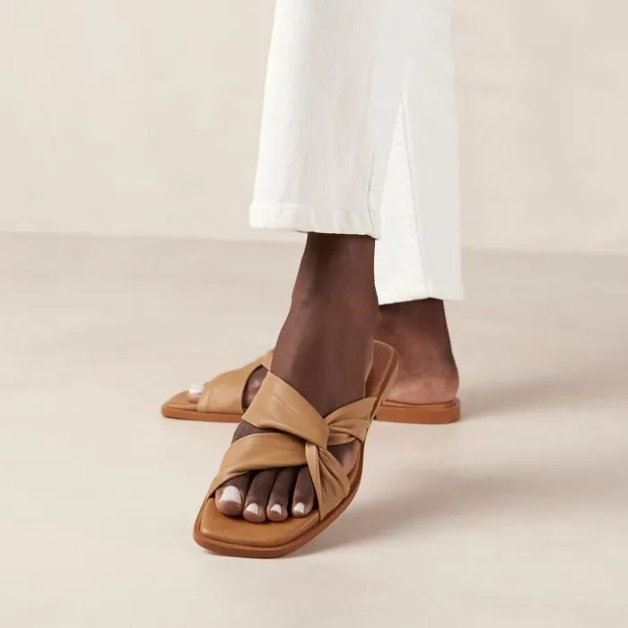 ALOHAS Mules Women Nomad 8211 Brown Leather Sandals