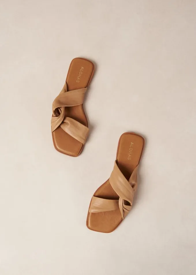 ALOHAS Mules Women Nomad 8211 Brown Leather Sandals