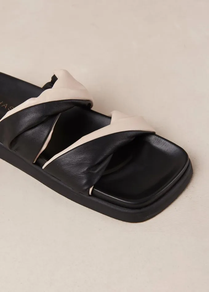 ALOHAS Mules Women Shaka Bicolor 8211 Black And White Leather Sandals