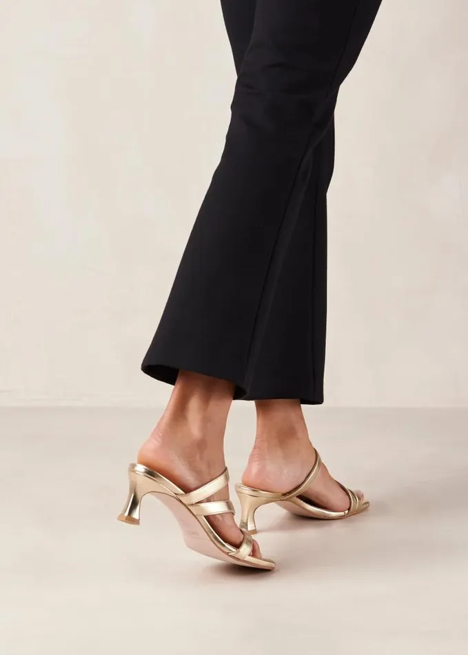 ALOHAS Mules Women Sonny 8211 Gold Vegan Leather Mules