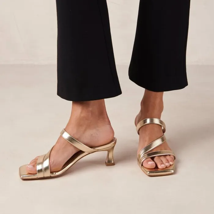 ALOHAS Mules Women Sonny 8211 Gold Vegan Leather Mules