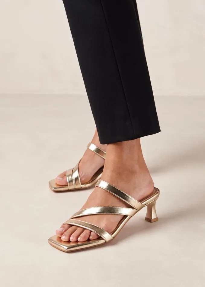 ALOHAS Mules Women Sonny 8211 Gold Vegan Leather Mules