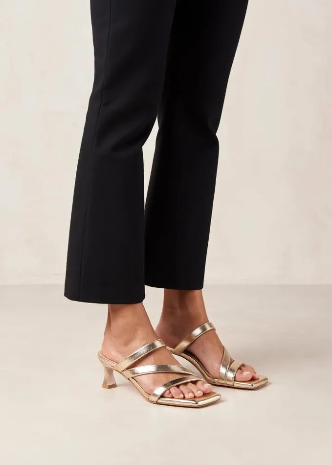 ALOHAS Mules Women Sonny 8211 Gold Vegan Leather Mules