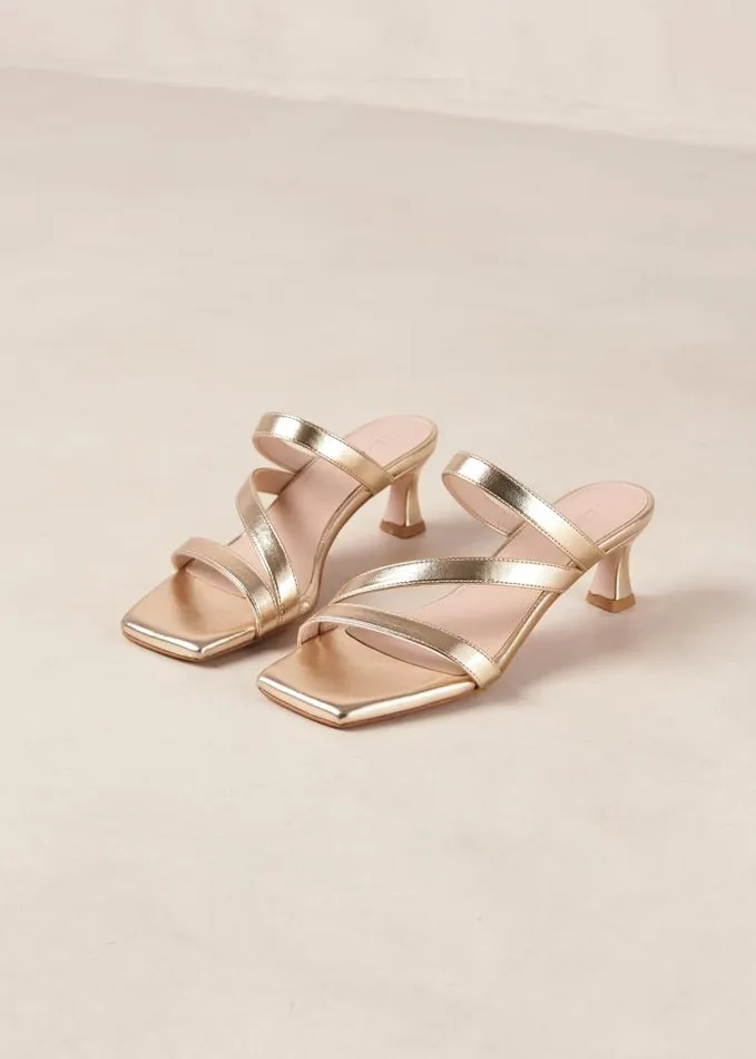 ALOHAS Mules Women Sonny 8211 Gold Vegan Leather Mules