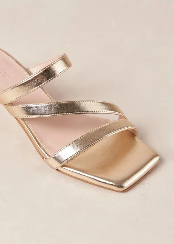 ALOHAS Mules Women Sonny 8211 Gold Vegan Leather Mules