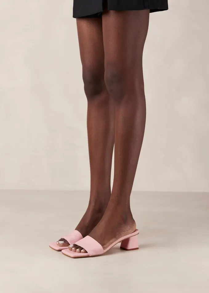 ALOHAS Mules Women Squared 8211 Pink Vegan Leather Sandals