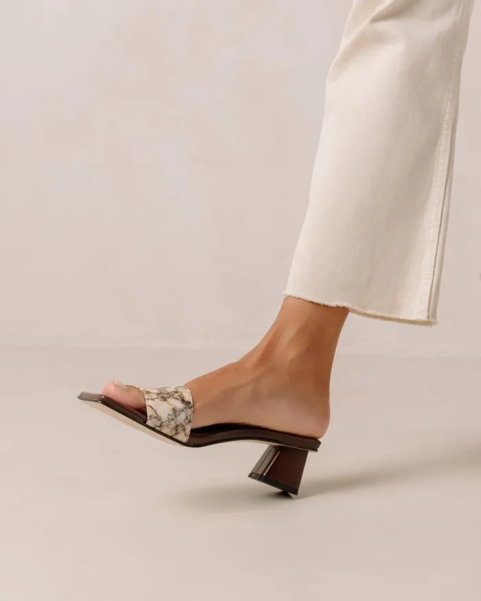 ALOHAS Mules Women Squared Kalon 8211 Brown Vegan Leather Sandals