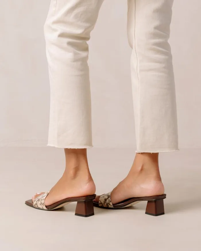 ALOHAS Mules Women Squared Kalon 8211 Brown Vegan Leather Sandals