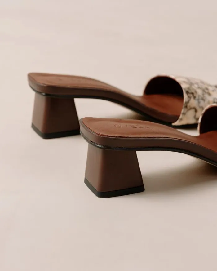 ALOHAS Mules Women Squared Kalon 8211 Brown Vegan Leather Sandals